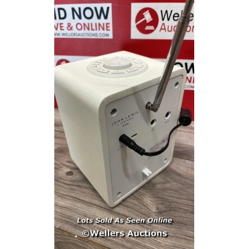 8066 - JOHN LEWIS ARIETTA DAB/DAB+/FM RADIO WITH WIRELESS CONNECTIVITY, WHITE / MINIMAL SIGNS OF USE / POWE... 