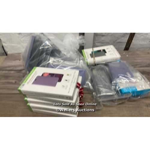 8398 - 32X NEW CASES INC.  A BAG OF 20X ASSORTED PHONE CASES, A BAG OF X5 ASSORTED PHONE AND EARPOD CASES, ... 