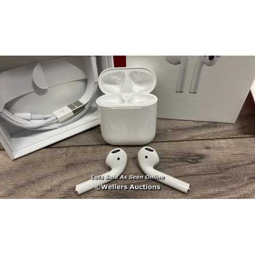 8448 - APPLE AIRPODS A2031 WITH CHARGING CASE / APPEARS NEW, OPEN BOX / SERIAL NUMBER: H0QLD66HLX27 / LIMIT... 