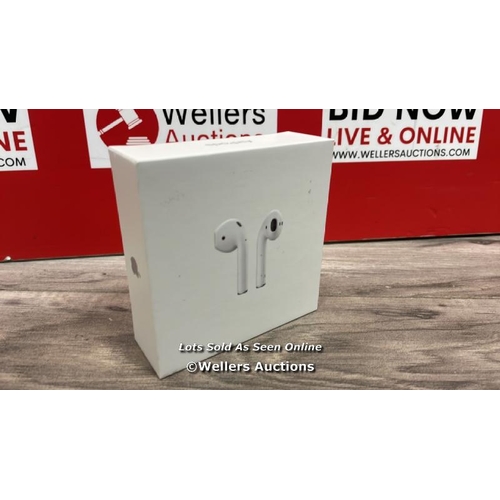 8448 - APPLE AIRPODS A2031 WITH CHARGING CASE / APPEARS NEW, OPEN BOX / SERIAL NUMBER: H0QLD66HLX27 / LIMIT... 