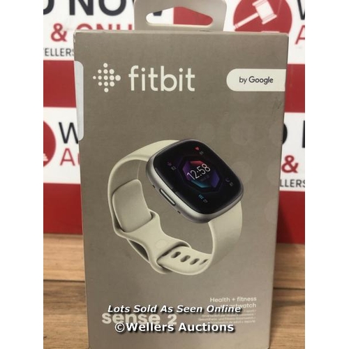 8455 - FITBIT SENSE 2 WHITE FITNESS TRACKER / POWERS UP, NOT FULLY TESTED, MINIMAL IF ANY SIGNS OF USE / T7