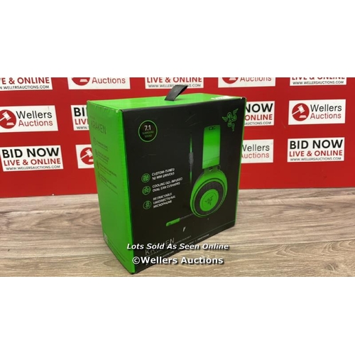 8460 - RAZER KRAKEN GAMING HEADSET / MINIMAL SIGNS OF USE / COMPUTER USED TO TEST AUDO DOESN�T RECOGNISE TH... 