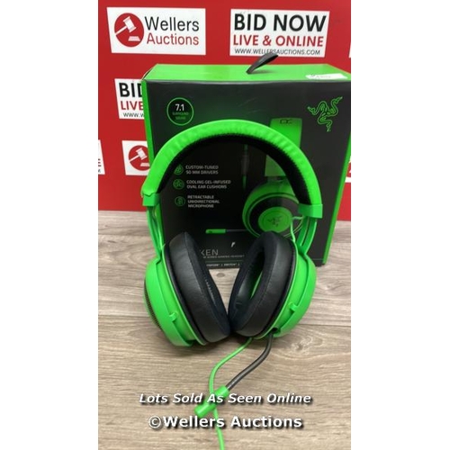 8460 - RAZER KRAKEN GAMING HEADSET / MINIMAL SIGNS OF USE / COMPUTER USED TO TEST AUDO DOESN�T RECOGNISE TH... 