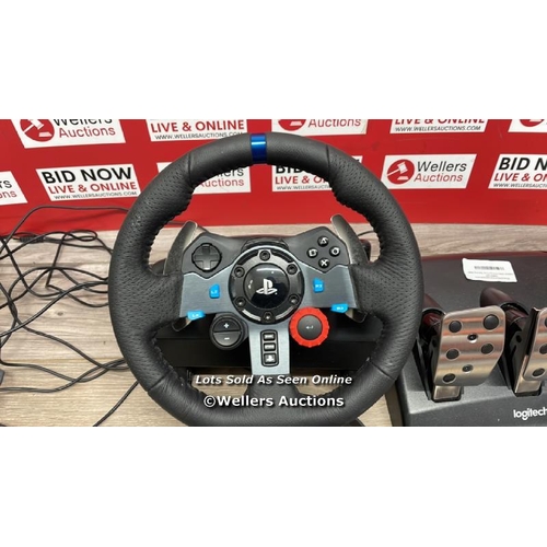 8463 - LOGITECH G290 DRIVING FORCE GAMING STEERING WHEEL & PEDAL WITH ASTRO GAMING A10 WIRED GAMING HEADSET... 