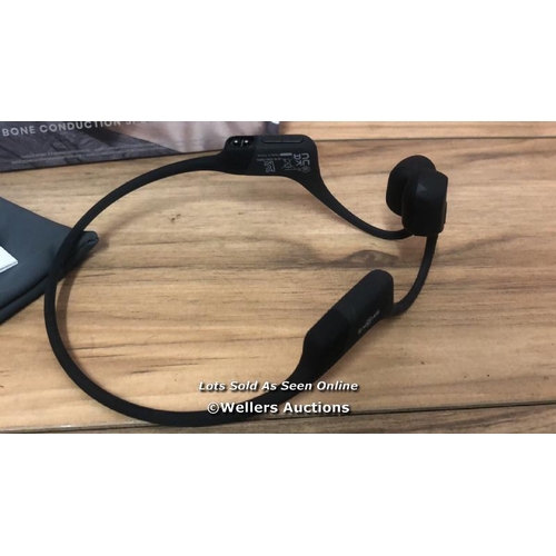 8466 - SHOKZ OPEN RUN BONE CONDUCTION HEADPHONES / POWERS UP AND CONNECTS TO BLUETOOTH, APPEARS FUNCTIONAL ... 