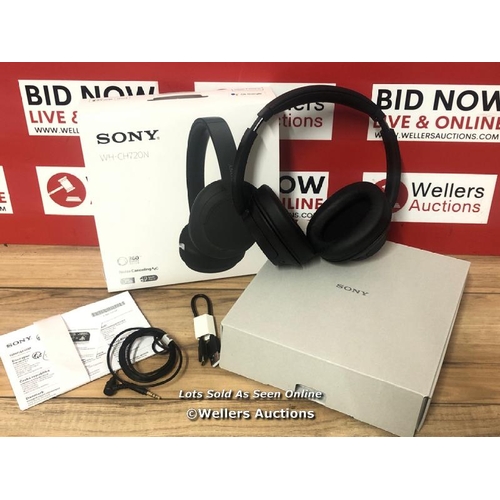 8469 - SONY WHCH720NB NOISE CANCELLING OVEREAR HEADPHONES / POWERS UP, CONNECTS TO BLUETOOTH AND APPEARS FU... 