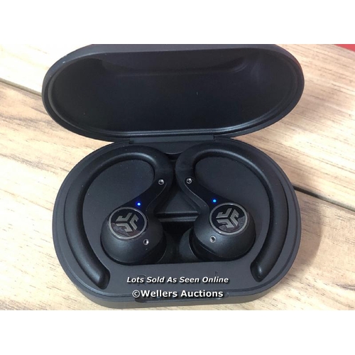 8478 - JLAB EPIC AIR SPORT ANC TRUE WIRELESS EARBUDS IN BLACK / POWERS UP AND CONNECTS TO BLUETOOTH, APPEAR... 