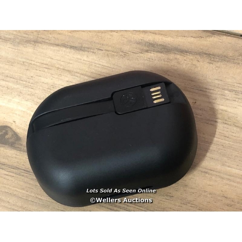 8478 - JLAB EPIC AIR SPORT ANC TRUE WIRELESS EARBUDS IN BLACK / POWERS UP AND CONNECTS TO BLUETOOTH, APPEAR... 