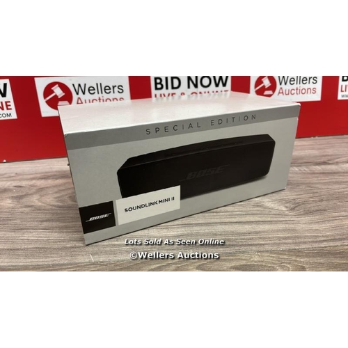 8485 - BOSE SOUNDLINK MINI 2 SE SPEAKER / POWERS UP / CONNECTS TO BLUETOOTH AND PLAYS MUSIC / MINIMAL SIGNS... 