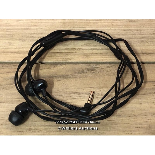 8502 - SONY MDR-EX15AP IN-EAR HEADPHONES WITH MIC/REMOTE, BLACK / UNTESTED, SIGNS OF USE / T8