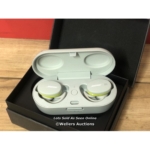 8507 - BOSE SPORT EARBUDS / POWERS UP AND CONNECTS TO BLUETOOTH, LEFT EARBUD NOT WORKING, WITHOUT CHARGING ... 