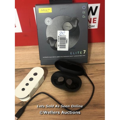 8510 - JABRA ELITE PRO 7 EARBUDS / POWERS UP AND CONNECTS TO BLUETOOTH, LEFT EARBUD NOT WORKING, SIGNS OF U... 