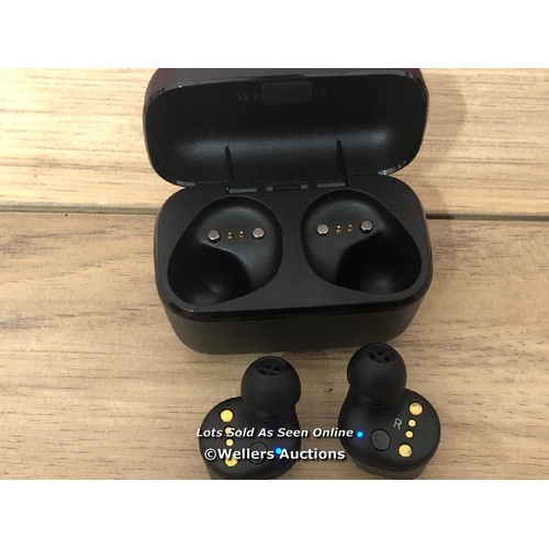 8511 - SENNHEISER CX PLUS TRUE WIRELESS EARBUDS / POWERS UP AND CONNECTS TO BLUETOOTH, APPEARS TO BE FUNCTI... 