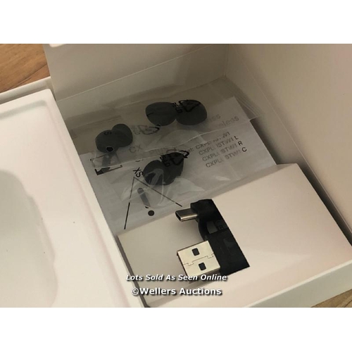 8511 - SENNHEISER CX PLUS TRUE WIRELESS EARBUDS / POWERS UP AND CONNECTS TO BLUETOOTH, APPEARS TO BE FUNCTI... 