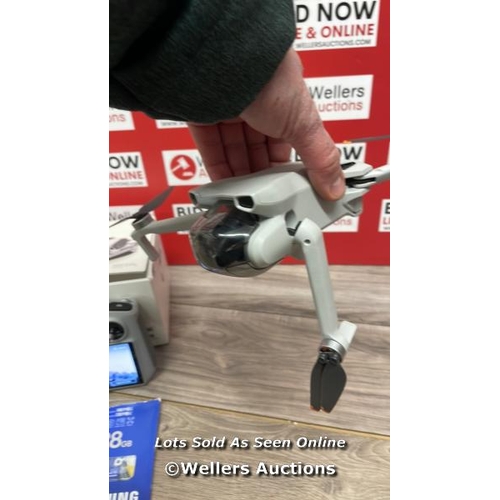 8522 - DJI MINI 3 DRONE WITH DJI REMOTE CONTROL / DAMAGED ARM (SEE PHOTOS) / USER ACCOUNT LOCKED / WITH 128... 