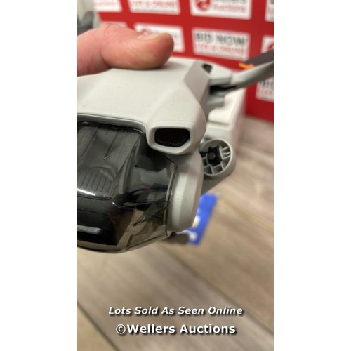 8522 - DJI MINI 3 DRONE WITH DJI REMOTE CONTROL / DAMAGED ARM (SEE PHOTOS) / USER ACCOUNT LOCKED / WITH 128... 