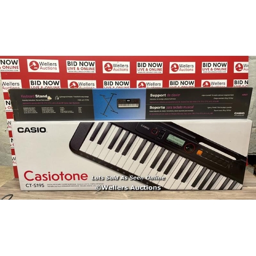 8529 - CASIO CT-S195AD KEY LIGHTING KEYBOARD / WITH STAND / POWERS UP / PLAYS / MINIMAL SIGNS OF USE / T16