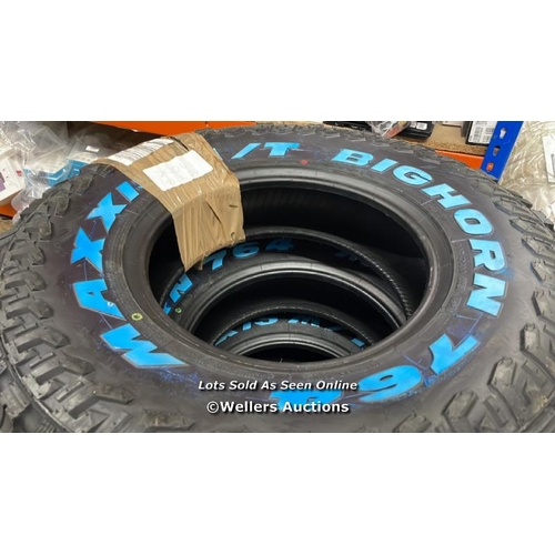 8541 - X4 30 950 15 MAXXIS BIGHORN MT-764 MUD TERRAIN 4X4 TYRES 30/9.50R15 104Q / NEW / T59