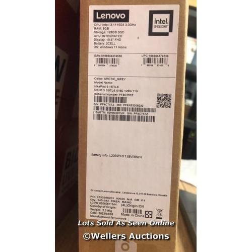 8551 - LENOVO IDEA PAD 3 / INTEL CORE I3, 8GB RAM / DOES NO TURN ON, GOOD COSMETIC CONDITION, SCREEN APPEAR... 