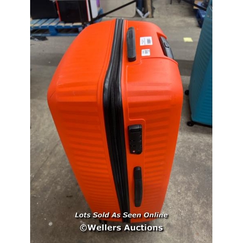 2009 - AMERICAN TOURISTER JETDRIVER LARGE 4 WHEEL SPINNER CASE / SIGNS OF USE / WHEELS, ZIPS & HANDLES APPE... 