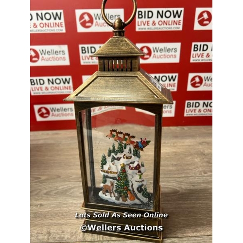 2034 - 13 INCH (35CM) CHRISTMAS SCENE LANTERN WITH LED LIGHTS / MINIMAL SIGNS OF USE / E85