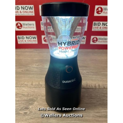 2042 - DURACELL 1500 LUMEN HYBRID LANTERN / POWERS UP / MINIMAL SIGNS OF USE / E86