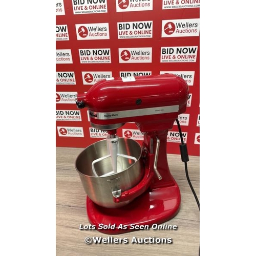 2105 - KITCHENAID 4.8L RED HEAVY DUTY STAND MIXER (5KPM5BER) / DOESN'T SPIN / POWERS UP / SIGNS OF USE / E7... 