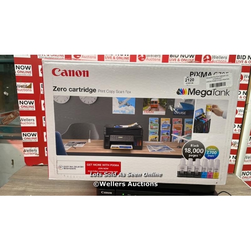 2120 - CANON PIXMA G7050 PRINTER / POWERS UP / SIGNS OF USE / E31