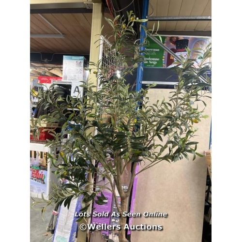 2171 - ARTIFICIAL OLIVE TREE IN PLANTER / SIGNS OF USE