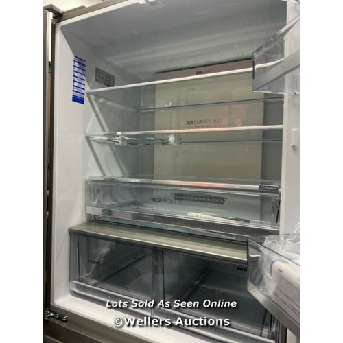 2175 - HAIER HTF-520IP7 4 DOOR FRIDGE FREEZER / NEW / RIGHT HAND DOORS SMASHED(SEE IMAGES) / POWERS UP / MA