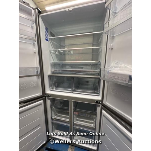 2175 - HAIER HTF-520IP7 4 DOOR FRIDGE FREEZER / NEW / RIGHT HAND DOORS SMASHED(SEE IMAGES) / POWERS UP / MA