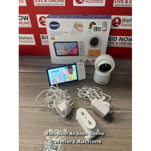 3035 - VTECH RM5754HD 5INCH SMART WI-FI 1080P VIDEO BABY MONITOR / POWERS UP / SIGNS OF USE / H7