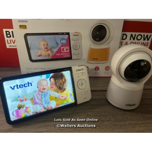 3035 - VTECH RM5754HD 5INCH SMART WI-FI 1080P VIDEO BABY MONITOR / POWERS UP / SIGNS OF USE / H7