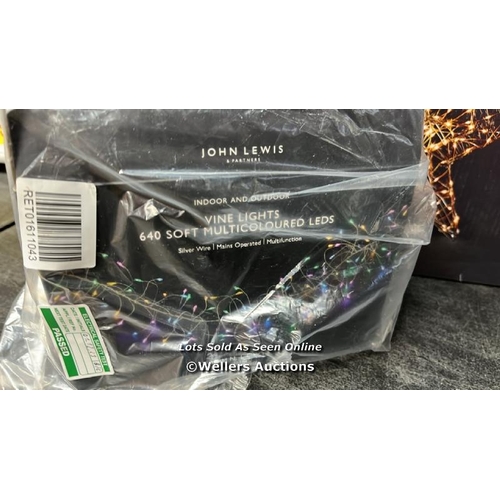 3047 - 4X SETS OF JOHN LEWIS CHRISTMAS LIGHTS / UNTESTED / SEE IMAGES / H7