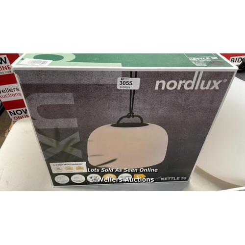 3055 - NORDLUX KETTLE 36 LED USB LARGE OUTDOOR LIGHT, WHITE / APPEARS NEW OPEN BOX / H10