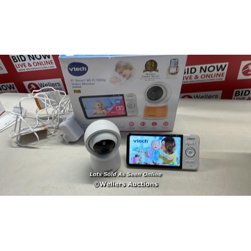 3063 - VTECH RM5754HD 5INCH SMART WI-FI 1080P VIDEO BABY MONITOR / POWERS UP / SIGNS OF USE / H13