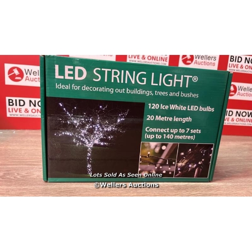 4076 - 20M LED STRING LIGHTS (WHITE) / BRAND NEW & SEALED / A13