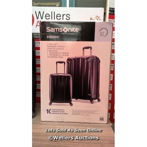 4137 - SAMSONITE ENDURE 2PC. HARDSIDE LUGGAGE SET / SIGNS OF USE / WHEELS, ZIPS & HANDLES APPEAR OK / COMBI... 