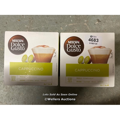 4683 - 2X BOXES OF DOLCE GUSTO CAPPACINO CAPSULES / F16