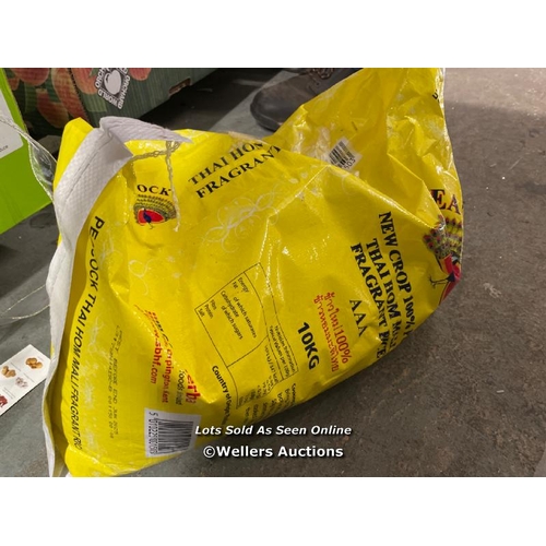 4693 - PEACOCK THAI FRAGERANT RICE / ORIGINALLY 10KG BAG / TORN & RE-SEALED / F20