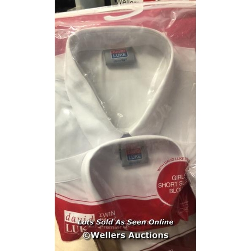 5020 - 10X TWIN PACKS OF DAVID LUKE GIRLS BLOUSES / NEW / NO VAT ON THE HAMMER PRICE / B3