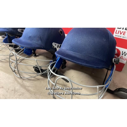 5046 - 4X CRICKET HELMETS / PRE-OWNED / NO VAT ON THE HAMMER PRICE / B7