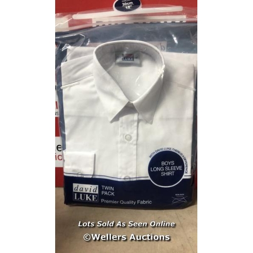 5076 - 7X DAVID LUKE BOYS SHIRT TWIN PACKSS / NEW / ASSORTED SIZES / NO VAT ON THE HAMMER PRICE / B15