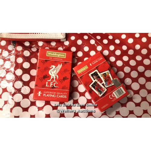 5080 - NEW LIVERPOOL FC BAGS, WALLETS, AND PLAYING CARDS / NO VAT ON THE HAMMER PRICE / B15