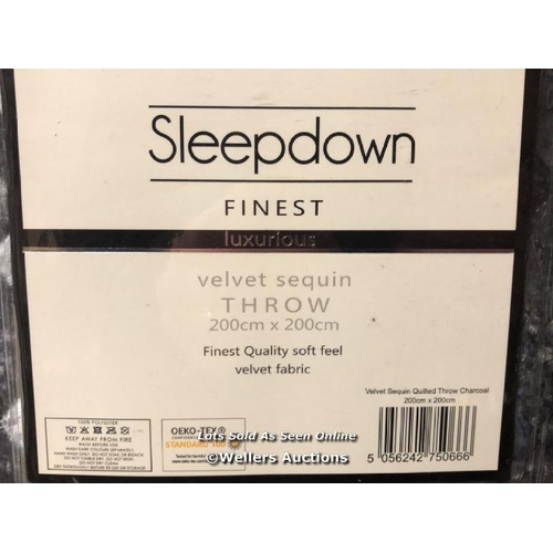 5089 - SLEEPDOWN FINEST LUXURIOUS VELVET SEQUIN 200CM X 200CM THROW / NEW  / NO VAT ON THE HAMMER PRICE / B... 