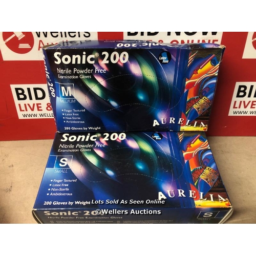 5094 - 2X NEW BOXES SONIC 200 GLOVES, 200 PER BOX (SMALL AND MEDIUM) / NO VAT ON THE HAMMER PRICE / B17