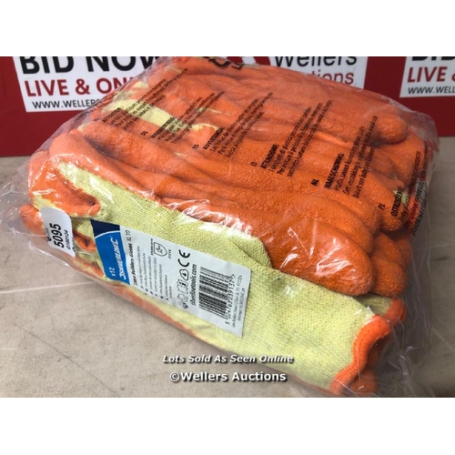 5095 - 12X NEW SILVERLINE LATEX BUILDERS GLOVES - XL / NO VAT ON THE HAMMER PRICE / B17