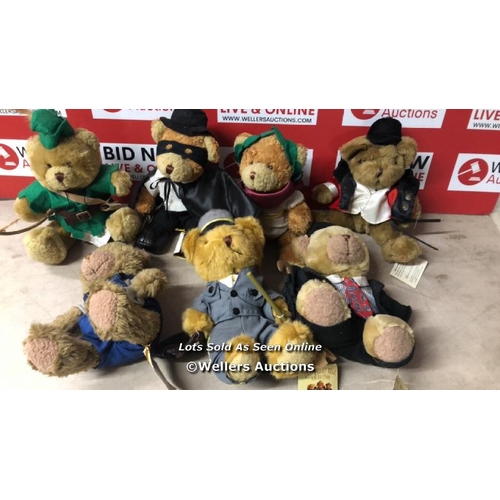 5114 - 7X ASSORTED THE TEDDY BEAR COLLECTION SOFT TOYS  / NO VAT ON THE HAMMER PRICE / C17