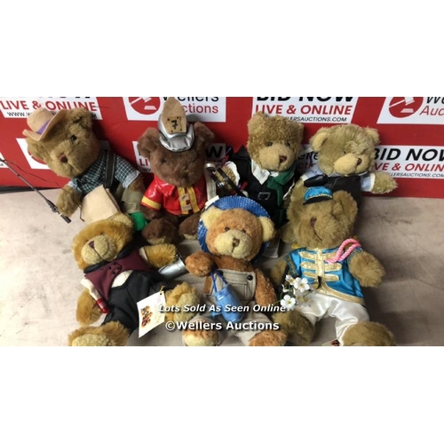 5116 - 7X ASSORTED THE TEDDY BEAR COLLECTION SOFT TOYS  / NO VAT ON THE HAMMER PRICE / C17