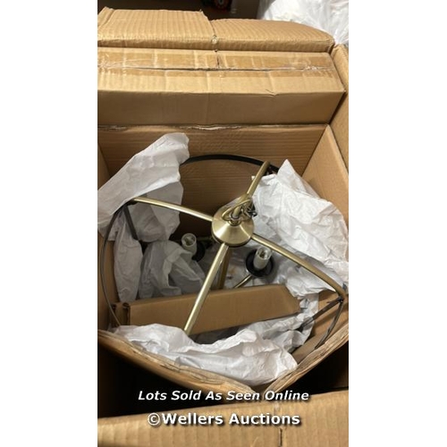 5788 - JOHN LEWIS WALKER 4 ARM PENDANT CEILING LIGHT, ANTIQUE BRASS / APPEARS NEW / OPEN BOX / S36 [0]